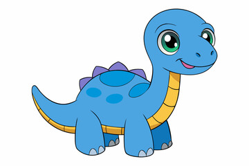 A Beautiful cute dinosaur vector art illustration design