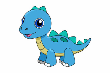 A Beautiful cute dinosaur vector art illustration design