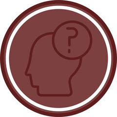 Thinking Vector Line Double Circle Maroon