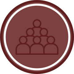 People Vector Line Double Circle Maroon