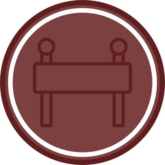 Barricade Vector Line Double Circle Maroon