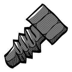 Bolt halftone icon hand drawn color vector illustration