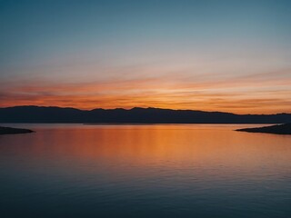 Sunrise abstract gradient featuring blue and orange tones in the sky