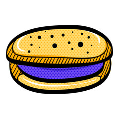 Cake halftone icon hand drawn color vector illustration
