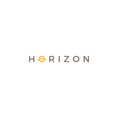 Fototapeta premium Horizon Logo Design. Sun vector Icon