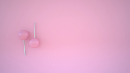 Pink sweet lollipops