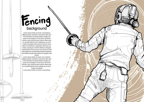 fencing sport template design.