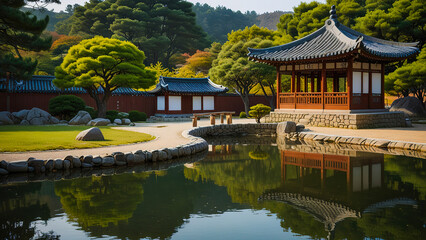 Fototapeta premium japanese garden in spring