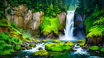 Fototapeta premium waterfall in the forest