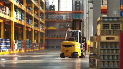 Fototapeta premium Forklift in a Warehouse