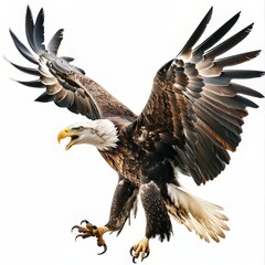 Fototapeta premium Majestic Bald Eagle Soars with Powerful Wings