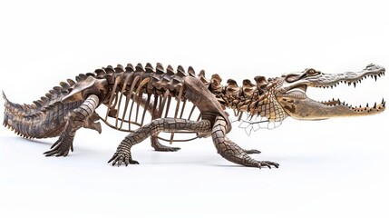 Fototapeta premium Fossilized Remains of an Ancient Crocodile