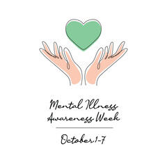 line art of Mental Illness Awareness Week good for Mental Illness Awareness Week celebrate. line art.