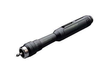 A Sleek, Black Electric Drill Tool With a Sharp Drill Bit, Ready to Tackle Any Project on a White or Clear Surface PNG Transparent Background.