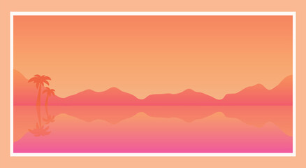 Summer sunset landscape