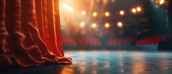 Backstage shooting rehearsal close up dynamic Composite theater curtain