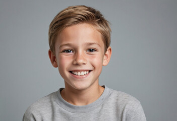 Portrait view of a regular happy smiling Chad boy, ultra realistic, candid, social media, avatar image, plain solid background