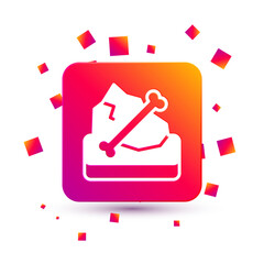 Fototapeta premium White Archeology icon isolated on white background. Square color button. Vector