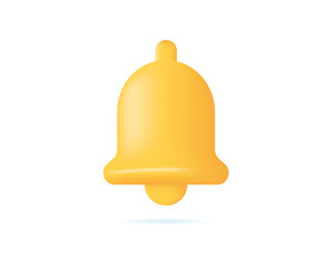 3d bell realistic icon vector illustration design