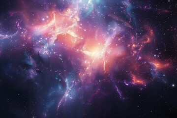 Obraz premium Vibrant Cosmic Background with Stars and Galaxies in a Vast Universe