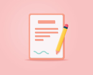 3d agreement realistic icon vector illustration