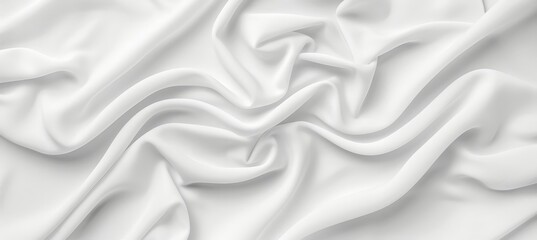 Obraz premium White Fabric Texture, Abstract Smooth Elegant Silk Satin For Design, Soft Silk Cloth Background
