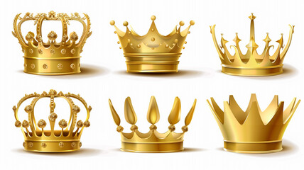 Amazing Gold Crown Isolated on White Background. gold crown, crown isolated, isolated crown, royal crown, majestic crown, gold royal crown, crown on white background, crown jewelry, luxury crown,
