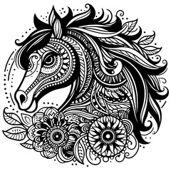 Fototapeta premium horse for mandala v2
