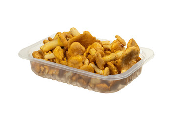 Chanterelle mushroom isolated on white background with clipping path, full depth of field