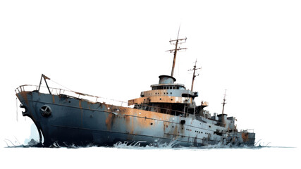 PNG Ship watercraft vehicle boat, digital paint illustration.