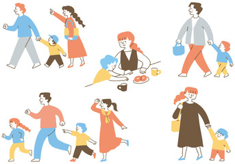 Family set for fun with children_Color