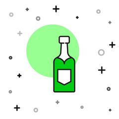 Filled outline Champagne bottle icon isolated on white background. Vector