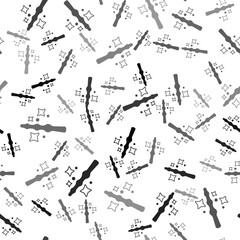 Black Magic wand icon isolated seamless pattern on white background. Star shape magic accessory. Magical power. Happy Halloween party. Vector