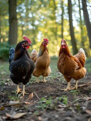 Chickens in a Forest