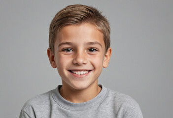 Portrait view of a regular happy smiling Bosnia and Herzegovina boy, ultra realistic, candid, social media, avatar image, plain solid background