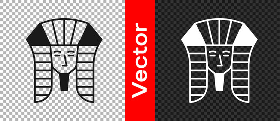 Black Egyptian pharaoh icon isolated on transparent background. Vector