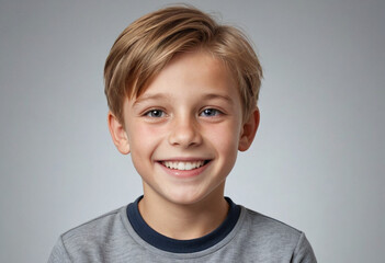 Portrait view of a regular happy smiling Czech Republic boy, ultra realistic, candid, social media, avatar image, plain solid background
