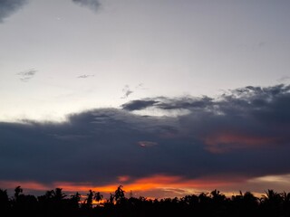 sunset over the city