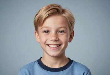 Portrait view of a regular happy smiling Finland boy, ultra realistic, candid, social media, avatar image, plain solid background