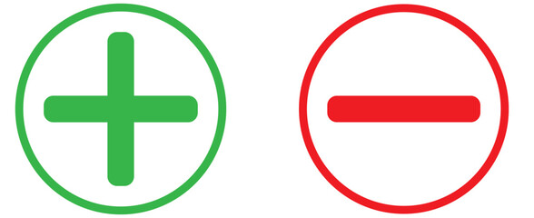 Plus minus icon set. Math calculator signs