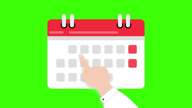 date line calendar animated determines selecting the date dateline save and date icon looping 4k green screen