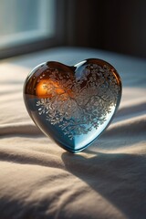 Fototapeta premium heart shaped glass