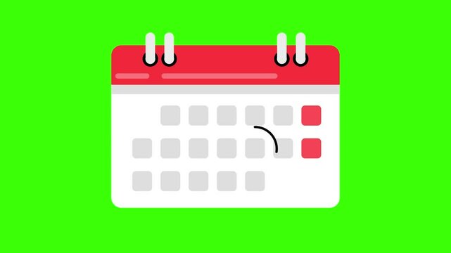 date line calendar animated determines selecting the date dateline save and date icon looping 4k green screen
