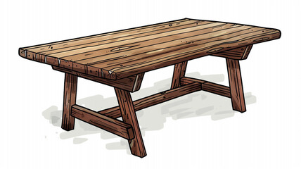 Realistic Wooden Picnic Table With Iron Frame For Camping on white background. wooden picnic table, iron frame, camping table, picnic table isolated, white background, outdoor furniture, camping,