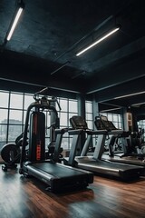 Fototapeta premium gym equipment in gym
