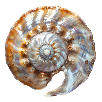 Top view of a single bubble shell isolated on a white transparent background