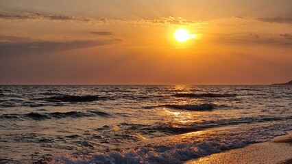 Fototapeta premium kanali beach in sunset colors , preveza perfecture greece