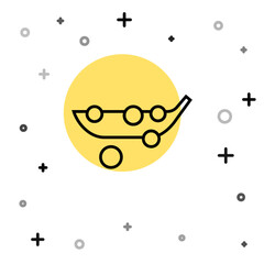 Black line Peas icon isolated on white background. Random dynamic shapes. Vector