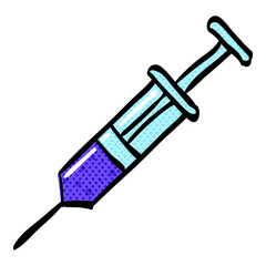 Syringe halftone icon hand drawn color vector illustration