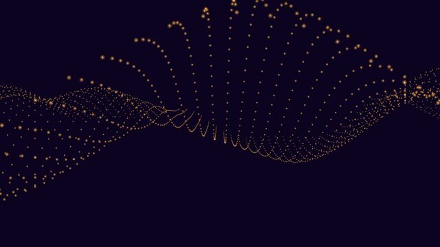 Visual depiction of a musical notes sound wave, where dots signify varying frequencies. Offers a clear overview of sound wave dynamics and pitch variability